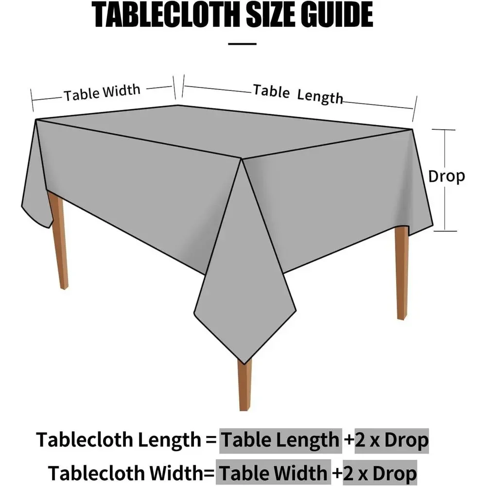 Black Vinyl Tablecloth 60x84 Inch Waterproof Floral Embossed Heavy Duty Cover